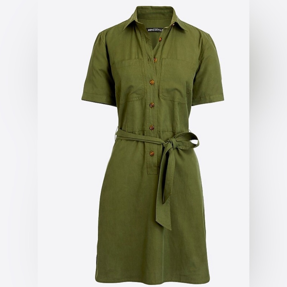 J Crew Factory Utility Button Front Shirt Dress. 10